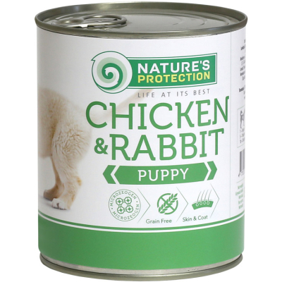 Консерви для собак Nature's Protection Puppy Chicken&Rabbit 800 г (KIK45091)