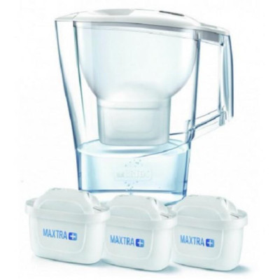 Фільтр-глечик Brita Aluna Memo + 3 картриджа, 2.4л, білий (1040564)