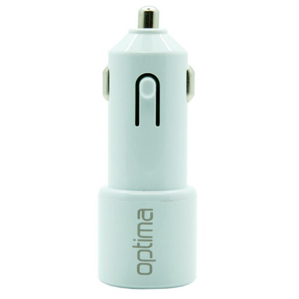 Зарядний пристрій Optima 2*USB (2.1A) + cable iPhone 5 White (45089)