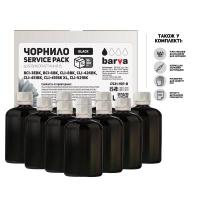 Чорнило Barva Canon CLI-521/CL-511 Black 10x100мл ServicePack (C521-1SP-B)