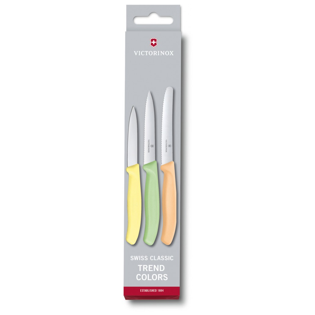 Набір ножів Victorinox SwissClassic Paring Set 3 шт Light Yellow, Green, Orange (6.7116.34L2)