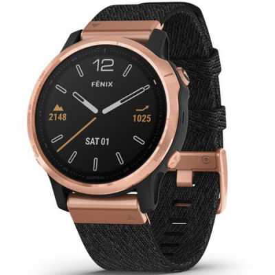 Смарт-годинник Garmin fenix 6S Sapphire, Rose Gold/Blk w/Nylon Band (010-02159-37)