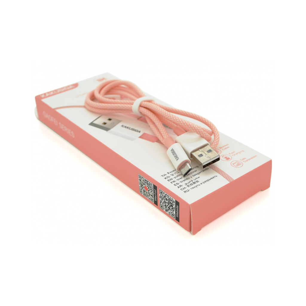 Дата кабель USB 2.0 AM to Micro 5P 1.0m KSC-723 GAOFEI Pink 2.4A iKAKU (KSC-723-P)