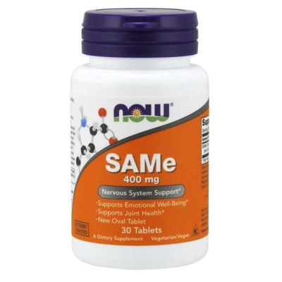 Амінокислота Now Foods SAM-e (S-Аденозилметіонін) 400 мг, 30 таблеток (NF0139)