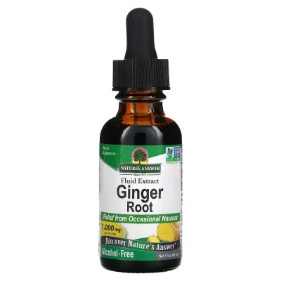 Трави Nature's Answer Імбир, 1000 мг, екстракт кореня без спирту, Ginger Root, Fluid Extract (NTA-00616)