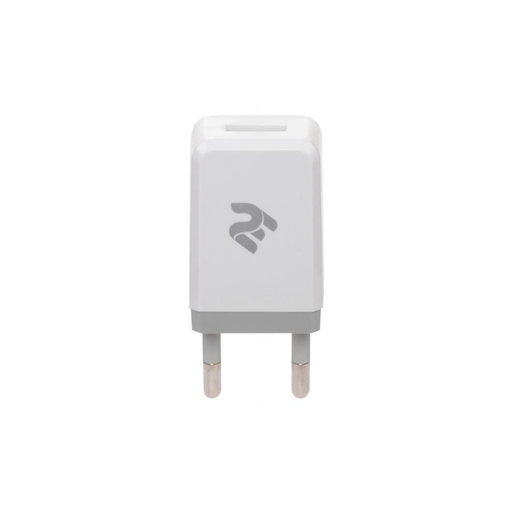 Зарядний пристрій 2E USB Wall Charger USB:DC5V/1A, white (2E-WC1USB1A-W)