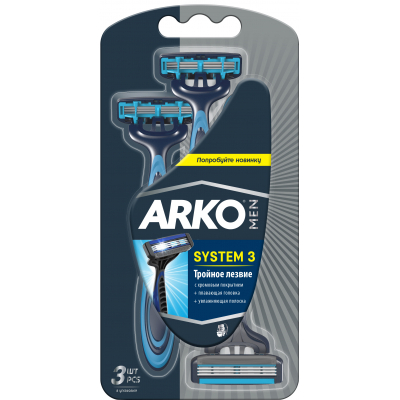 Бритва ARKO T3 System потрійне лезо 3 шт. (8690506489212)