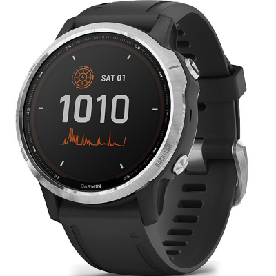 Смарт-годинник Garmin fenix 6S Solar, Silver w/Black Band (010-02409-00)