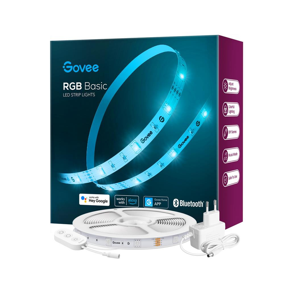 Світлодіодна стрічка Govee RGB Smart Wi-Fi + Bluetooth LED Strip Lights 15м Білий (H61543A1)