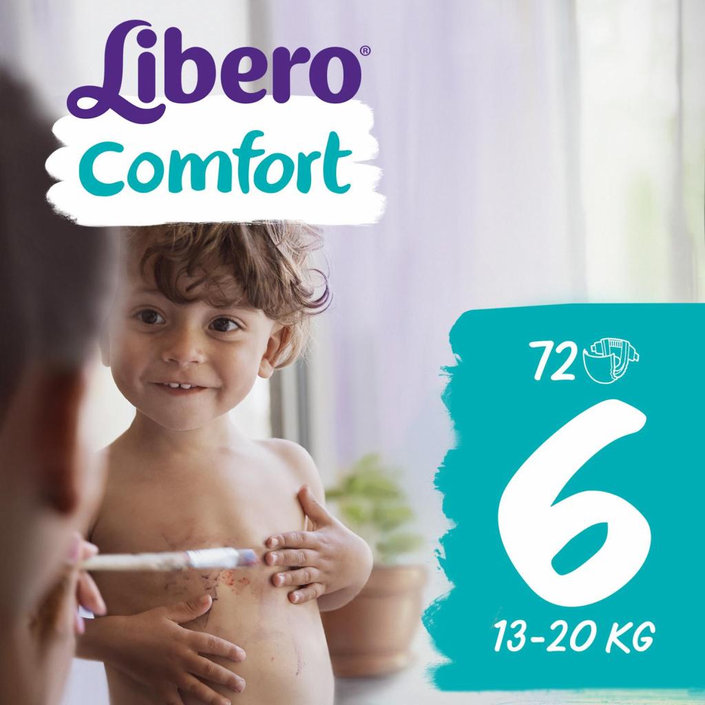 Підгузок Libero Comfort 6 (13-20 кг) 72 шт (7322540491159)