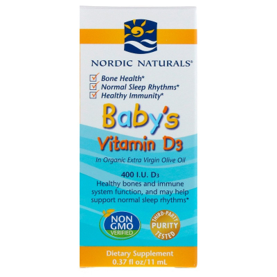 Вітамін Nordic Naturals Вітамін D3 для дітей, Baby's Vitamin D3, Nordic Naturals 400 (NOR-02732)