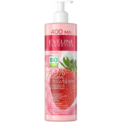 Крем для тіла Eveline Cosmetics 99% Natural Strawberry Розгладжучий 400 мл (5901761987164)