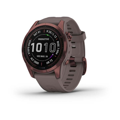 Смарт-годинник Garmin fenix 7S Sapphire Sol, Dark Bronze Ti w/Shale Gray Band, GPS (010-02539-29)