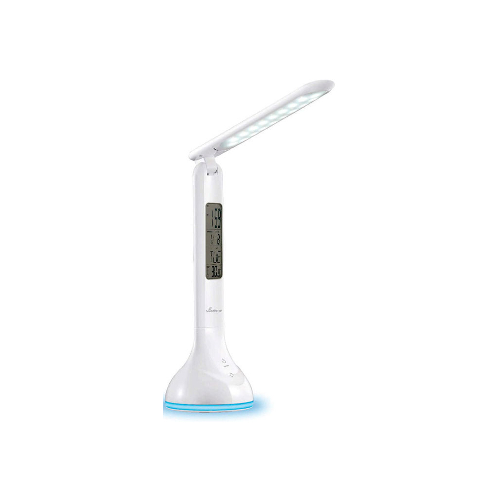 Настільна лампа Mediarange Compact LED desk lamp with LCD display, glossy-white (MROS502)