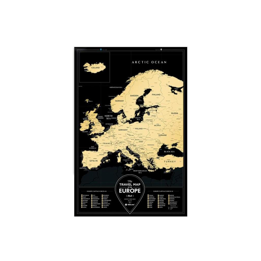 Скретч карта 1DEA.me Travel Map Black Europe (13070)