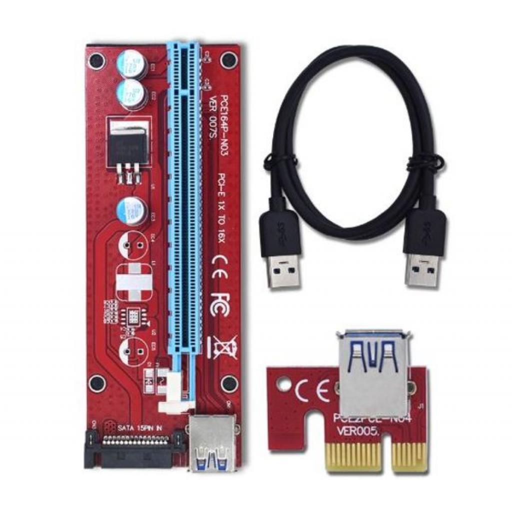 Райзер PCI-E x1 to 16x 60cm USB 3.0 Cable 15Pin SATA Power v.007S R Dynamode (RX-riser-007S 15 pin)