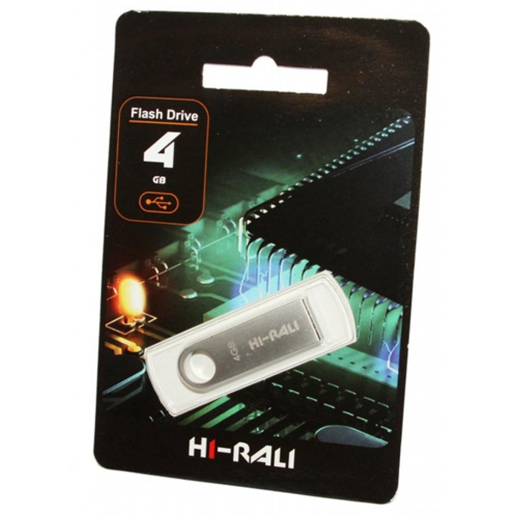 USB флеш накопичувач Hi-Rali 4GB Shuttle Series Silver USB 2.0 (HI-4GBSHSL)