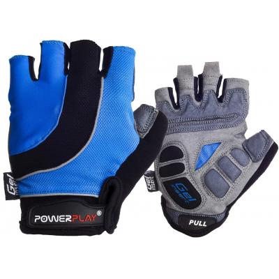 Велорукавиці PowerPlay 5037 Black/Blue L (5037A_L_Blue)