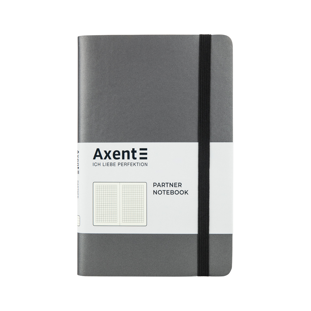 Блокнот Axent Partner Soft, 125х195, 96арк, кліт, сірий (8206-15-A)