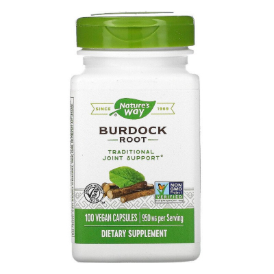 Трави Nature's Way Корінь Лопуха, Burdock Root, 475, 100 капсул (NWY11200)