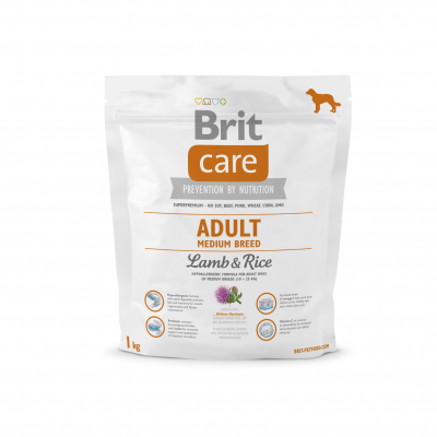 Сухий корм для собак Brit Care Adult Medium Breed Lamb and Rice 1 кг (8595602509942)