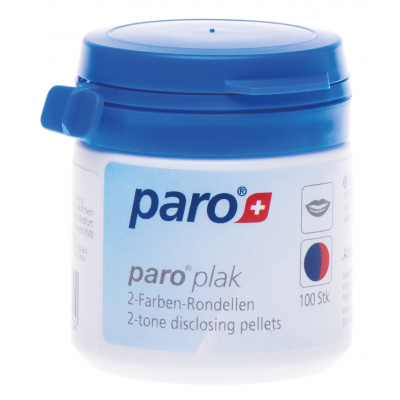 Подушечки для індикації зубного нальоту Paro Swiss plak 2-tone disclosing pellets 100 шт. (7610458012024)