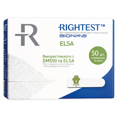 Тест-смужки для глюкометра Bionime Rightest Elsa 50 шт. (4710627340439)