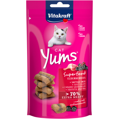 Ласощі для котів Vitakraft Yums качка та бузина 40 г (4008239398109)