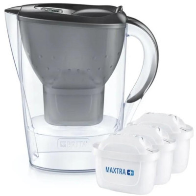 Фільтр-глечик Brita Marella + 3 картриджа, 2.4л, графіт (1039274)