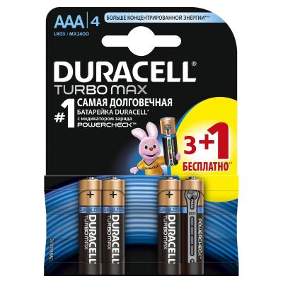 Батарейка Duracell AAA TURBO MAX LR03 * 4(3+1) (81528904)