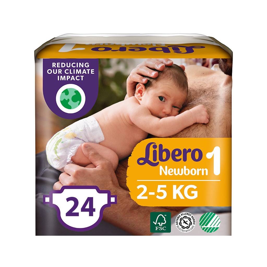 Підгузок Libero New Born 1 2-5 кг 24 шт (7322541197562)