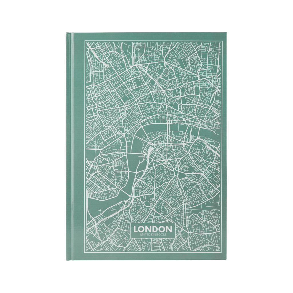 Книга записна Axent Maps London А4 в твердій обкладинці 96 аркушів в клітинку Бі (8422-516-A)