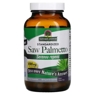 Трави Nature's Answer З Пальметто, 690 мг, Saw Palmetto, Standardized, 120 вегетаріанських до (NTA-16431)