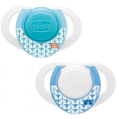 Пустушка Chicco Physio Compact латексная 0-6 мес 2 шт голубая (74820.21)