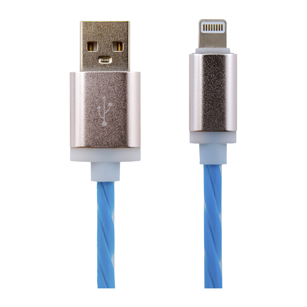 Дата кабель USB 2.0 AM to Lightning 1.0m Bl (силикон) синий LogicPower (5144)