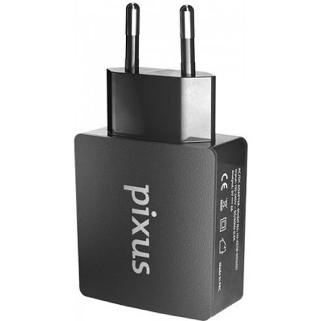 Зарядний пристрій Pixus Charge One, 5V - 2A, Black + кабель microUSB (4897058530414)