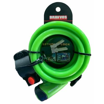 Замок велосипедний Bravvos LOC-065-110 Key 12mm х 1500mm Green (LCK-032)