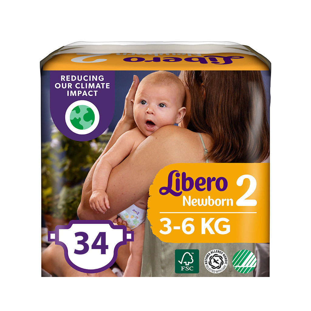 Підгузок Libero New Born 2 3-6 кг 34 шт (7322541197692)