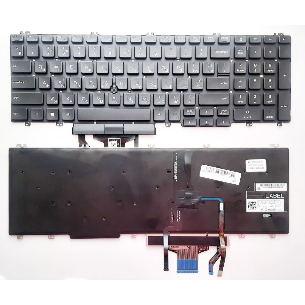 Клавіатура ноутбука Dell Latitude 5500/5501,Precision 3501/3540/3541 черн ТП подсв UA (A46189)