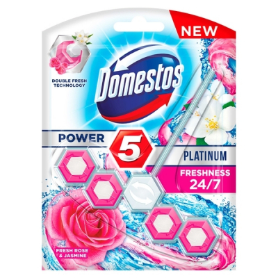 Туалетний блок Domestos Power 5 Троянда та Жасмин 55 г (8717163872314)