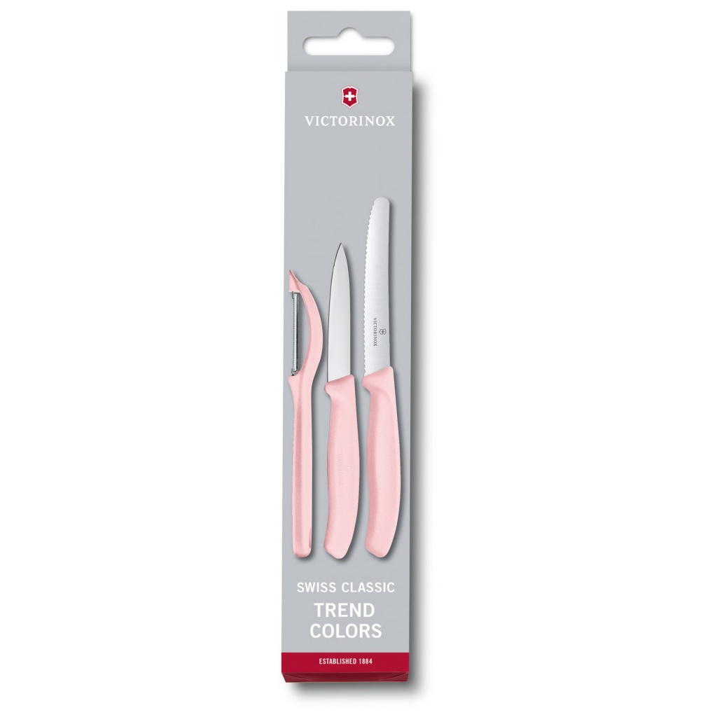 Набір ножів Victorinox SwissClassic Paring Set 3 шт Universal Pink (6.7116.31L52)