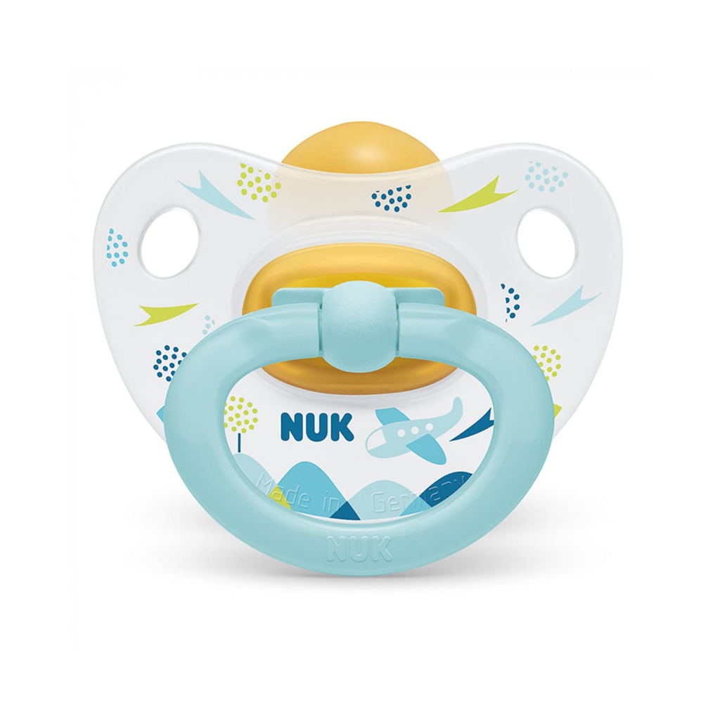 Пустушка Nuk Happy Kids Літак, 0-6 міс., блакитна (3952326)