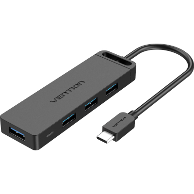 Концентратор Vention USB 3.1 Type-C to 4xUSB 3.0 active black (TGKBB)