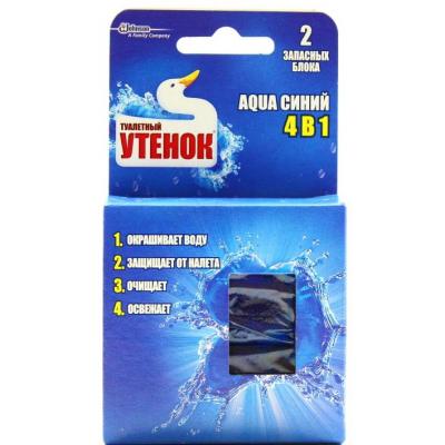 Туалетний блок Duck Aqua Blue 4 в 1 змінний блок 2 x 40 г (5000204739039)