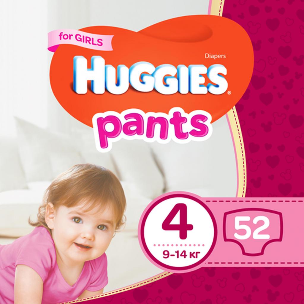 Підгузок Huggies Pants 4 (9-14 кг) для дівчаток 52 шт (5029053564012)