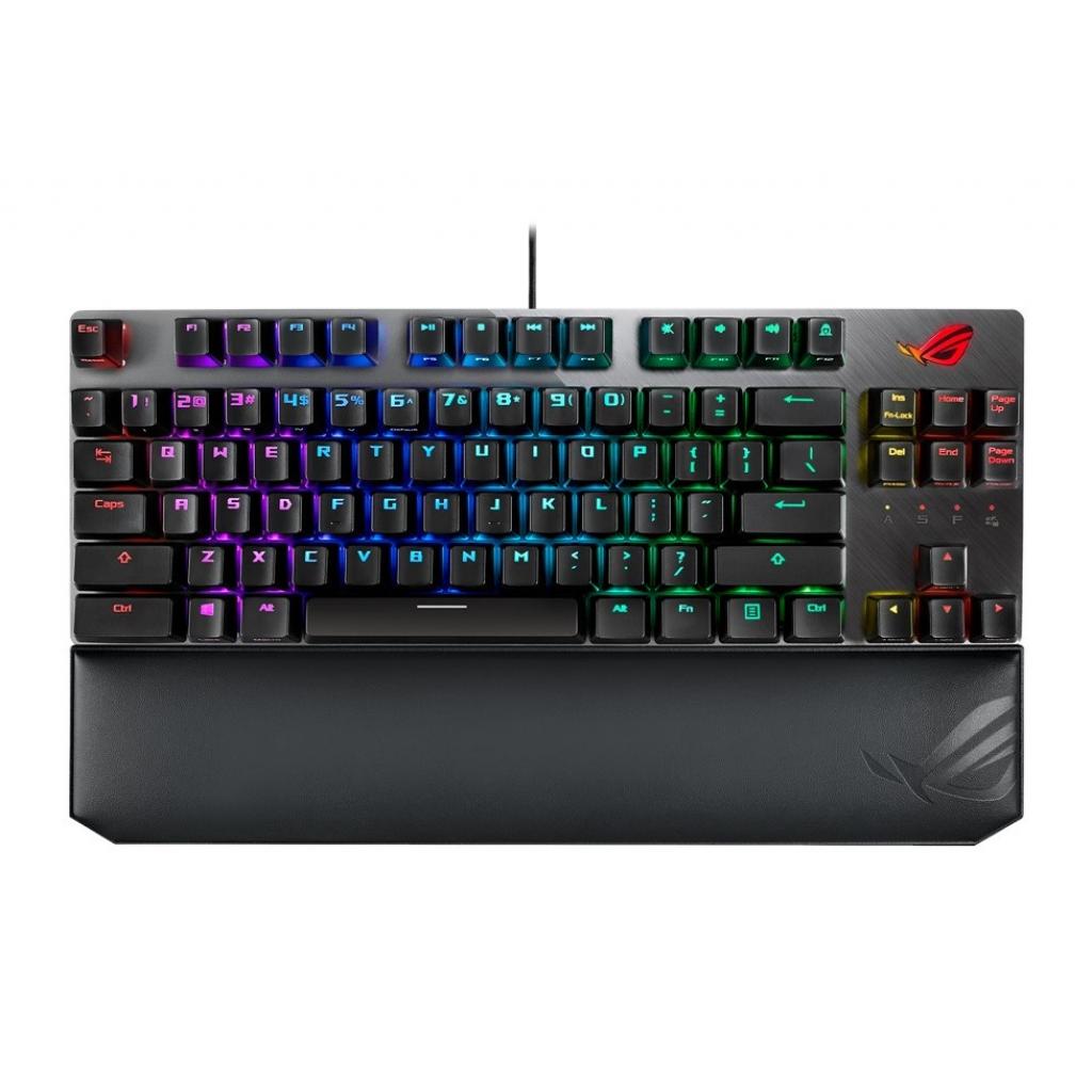 Клавіатура ASUS ROG Strix Scope TKL Deluxe USB Cherry MX Red RGB Red Ru (90MP00N5-BKRA00)