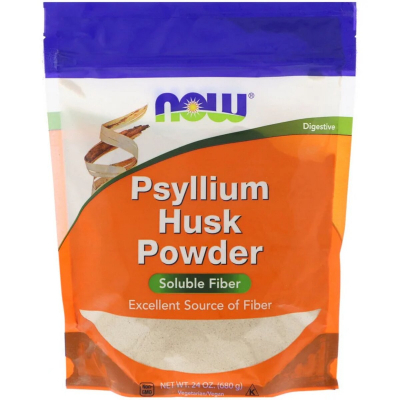 Трави Now Foods Подорожник, порошок з лушпиння насіння, Psyllium Husk Powder (NOW-05978)