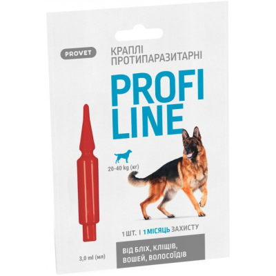 Краплі для тварин ProVET Profiline інсектоакарицид для собак 20-40 кг 1/3 мл (4823082431069)