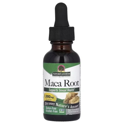 Трави Nature's Answer Мака, 1000 мг, без спирту, Maca Root, Alcohol-Free, 30 мл (NTA-09552)