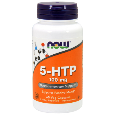 Амінокислота Now Foods 5-HTP (гідроксітріптофан), 100мг, 60 вегетаріанських капсул (NOW-00105)